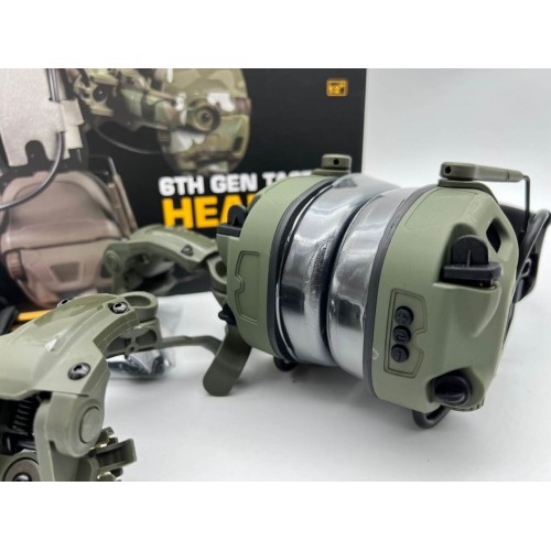 6TH GEN TACTICAL HEADSET тактическая гарнитура, звукосниматель и шумоподавление, активные в Салавате