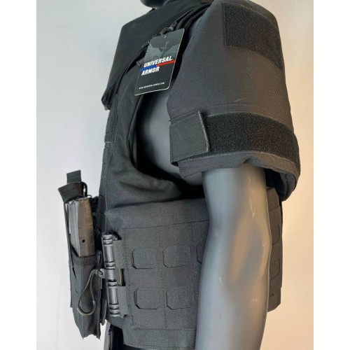 Бронежилет разгрузочный UNIVERSAL ARMOR в Салавате (СВМПЭ + бронеплиты Бр5 класса) черный